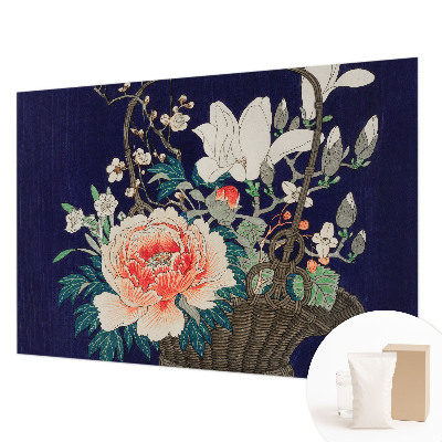 Wandtapete mit Motiv eines Blumenkorbs
