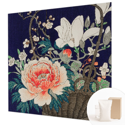 Wandtapete mit Motiv eines Blumenkorbs