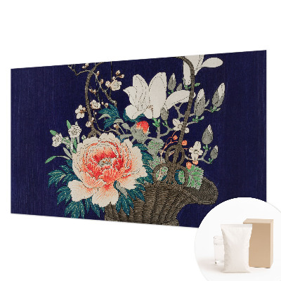 Wandtapete mit Motiv eines Blumenkorbs