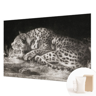 Fototapete fürs Kinderzimmer mit einem ruhenden Leoparden