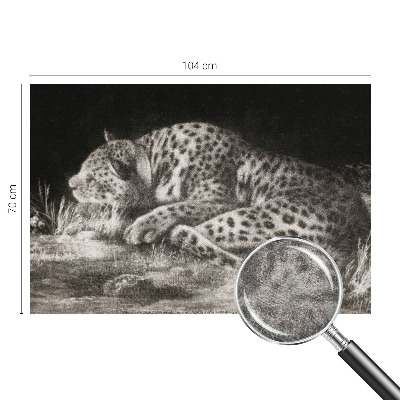 Fototapete fürs Kinderzimmer mit einem ruhenden Leoparden
