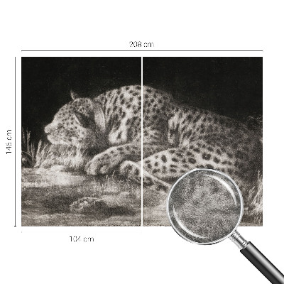 Fototapete fürs Kinderzimmer mit einem ruhenden Leoparden