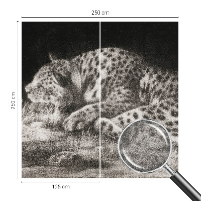 Fototapete fürs Kinderzimmer mit einem ruhenden Leoparden