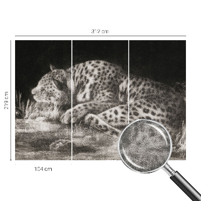 Fototapete fürs Kinderzimmer mit einem ruhenden Leoparden