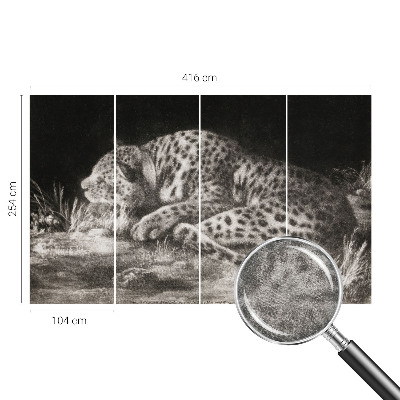 Fototapete fürs Kinderzimmer mit einem ruhenden Leoparden