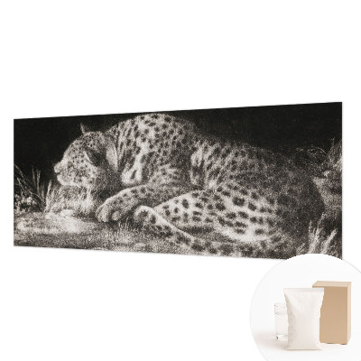 Fototapete fürs Kinderzimmer mit einem ruhenden Leoparden