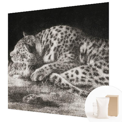 Fototapete fürs Kinderzimmer mit einem ruhenden Leoparden