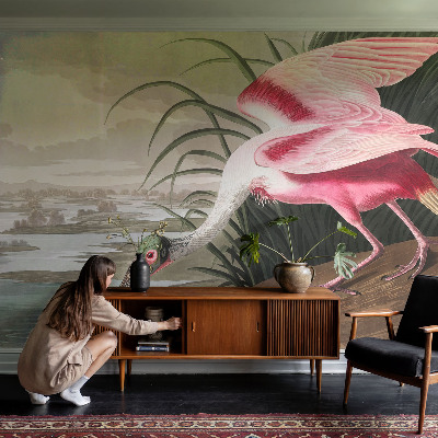 Moderne Vlies-Fototapete mit Motiv eines exotischen Vogels