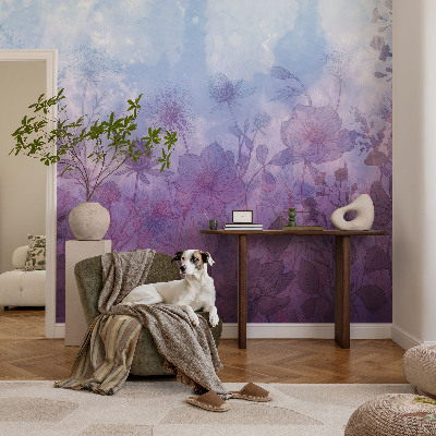 Vlies-Fototapete mit pastellfarbenen Blumenmotiv