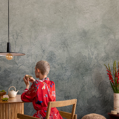 Fototapete fürs Schlafzimmer mit elegantem Pflanzenmotiv