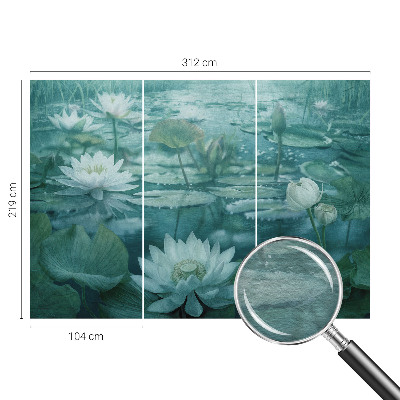 Fototapete fürs Wohnzimmer mit einem Motiv aus Wasserblumen