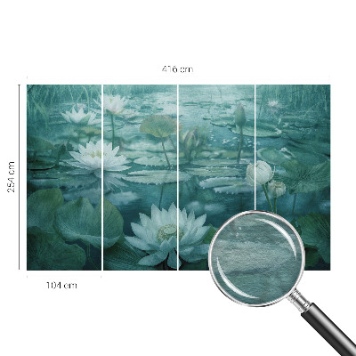 Fototapete fürs Wohnzimmer mit einem Motiv aus Wasserblumen