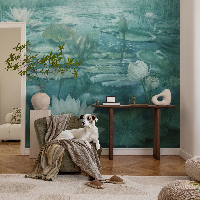 Fototapete fürs Wohnzimmer mit einem Motiv aus Wasserblumen