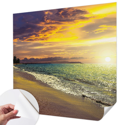 Selbstklebende Fototapete fürs Wohnzimmer Strand bei Sonnenuntergang