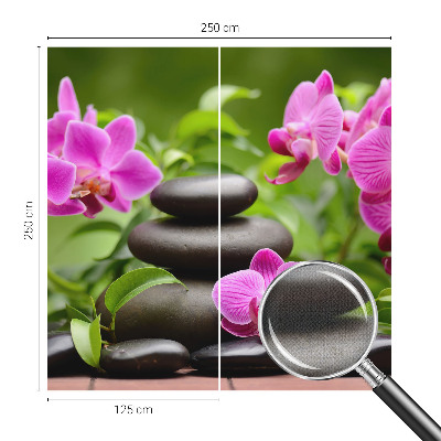 Fototapete in 3D-Optik Orchideensteine