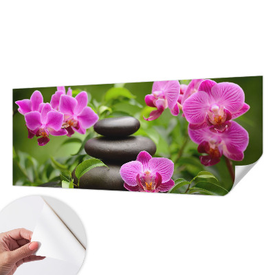 Fototapete in 3D-Optik Orchideensteine
