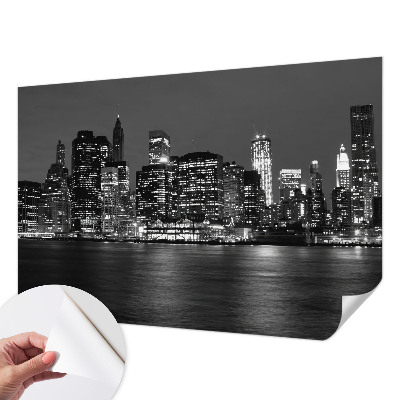 3D-Fototapete fürs Schlafzimmer Nachtmetropole