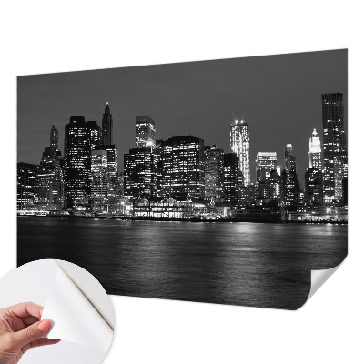 3D-Fototapete fürs Schlafzimmer Nachtmetropole