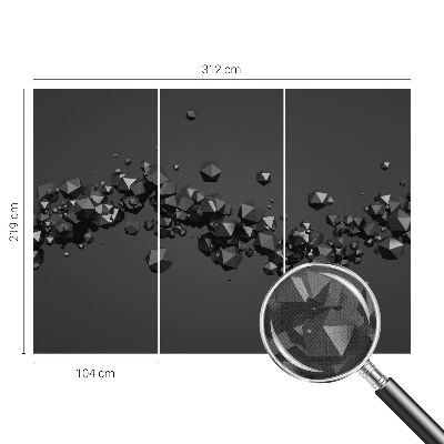 3D-Fototapete fürs Schlafzimmer Schwarze Klumpen