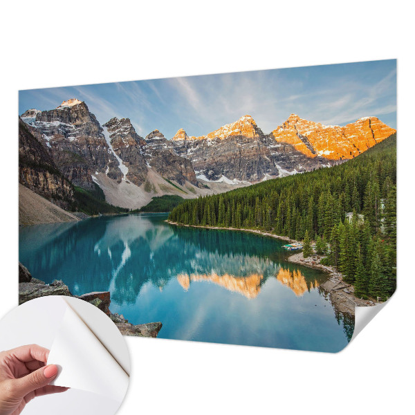 3D-Fototapete fürs Wohnzimmer Spiegelung des Berges