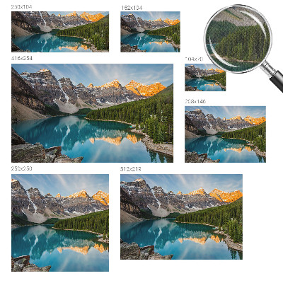 3D-Fototapete fürs Wohnzimmer Spiegelung des Berges