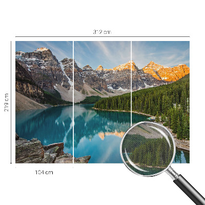 3D-Fototapete fürs Wohnzimmer Spiegelung des Berges