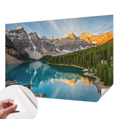 3D-Fototapete fürs Wohnzimmer Spiegelung des Berges