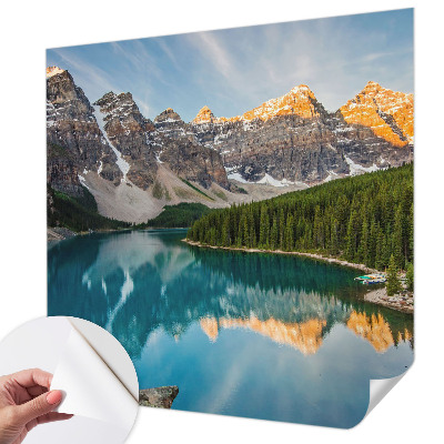 3D-Fototapete fürs Wohnzimmer Spiegelung des Berges