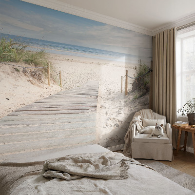 3D-Fototapete fürs Schlafzimmer Holzsteg