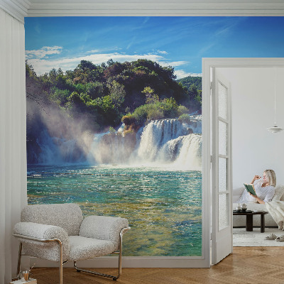 Motivtapete fürs Wohnzimmer Wasserfalllandschaft