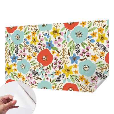 Fototapete in 3D-Optik Blumenmuster