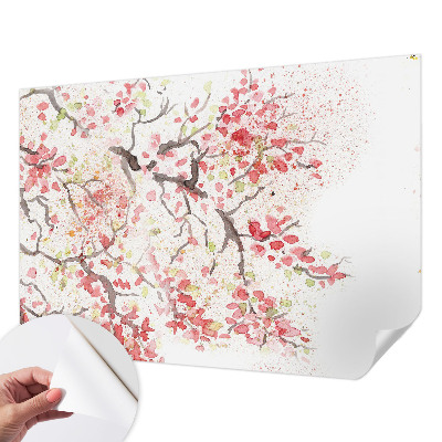Selbstklebende Fototapete für die Wand Blühende Zweige