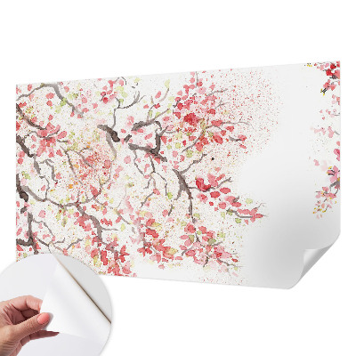 Selbstklebende Fototapete für die Wand Blühende Zweige