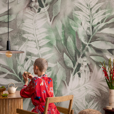 Hochwertige Bildtapete Aquarellblätter