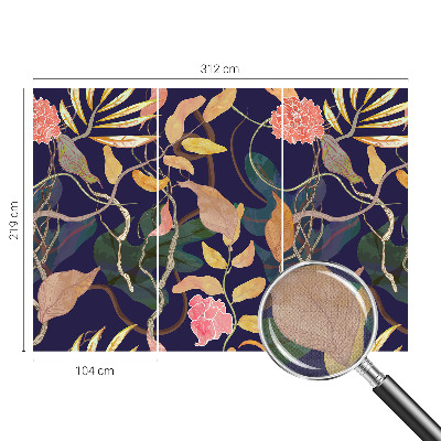 3D-Fototapete fürs Wohnzimmer Pflanzeneleganz