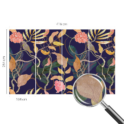 3D-Fototapete fürs Wohnzimmer Pflanzeneleganz