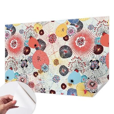 Moderne Fototapete nach Maß Bunte Blumen