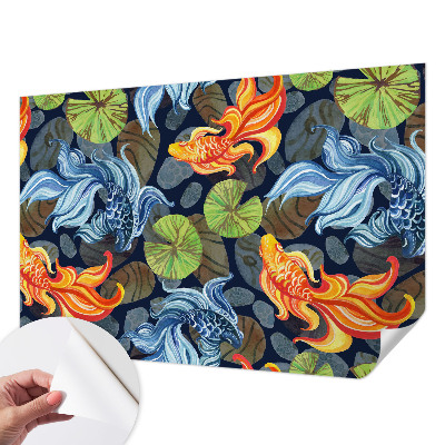 3D-Fototapete fürs Schlafzimmer Fischmuster