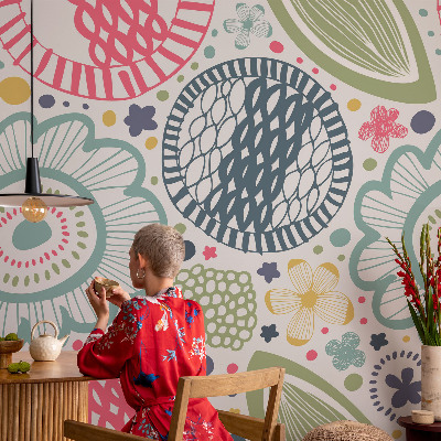 Moderne Fototapete nach Maß Blumenmuster