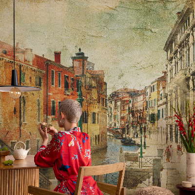 3D-Fototapete fürs Wohnzimmer Stadteindruck