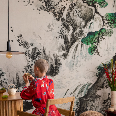 Fototapete in 3D-Optik Wasserfall der Natur