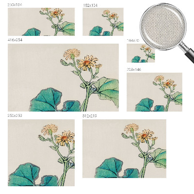 Moderne Fototapete nach Maß Blüte und Blätter