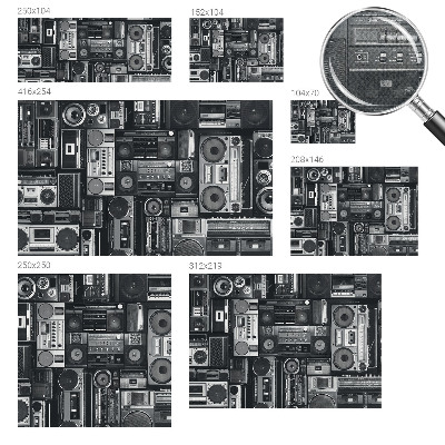 Selbstklebende Fototapete fürs Schlafzimmer Retro-Radio