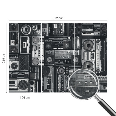 Selbstklebende Fototapete fürs Schlafzimmer Retro-Radio