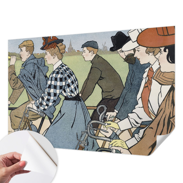 3D-Fototapete fürs Wohnzimmer Vintage-Radfahrer