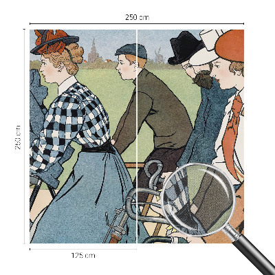 3D-Fototapete fürs Wohnzimmer Vintage-Radfahrer