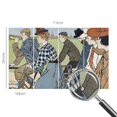 3D-Fototapete fürs Wohnzimmer Vintage-Radfahrer