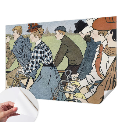 3D-Fototapete fürs Wohnzimmer Vintage-Radfahrer