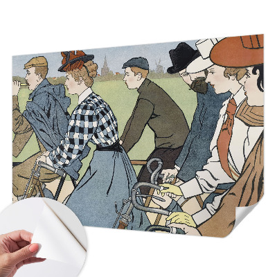 3D-Fototapete fürs Wohnzimmer Vintage-Radfahrer