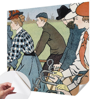 3D-Fototapete fürs Wohnzimmer Vintage-Radfahrer